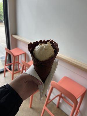 Chocolate waffle cone