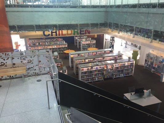 View of the Children's section from the second floor