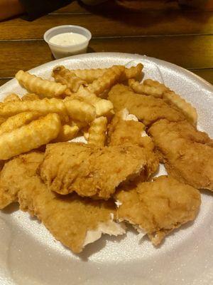 Chicken tenders and fries