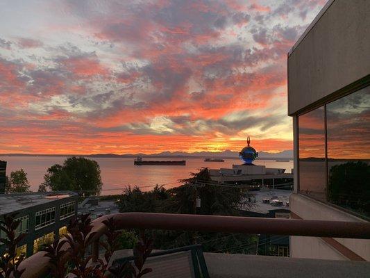 View of Puget Sound from office deck.