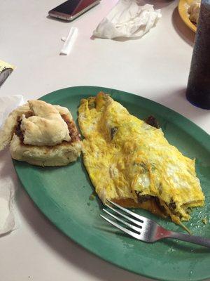 Sausage and cheese omelet