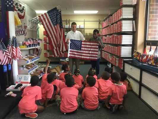 Conder's very own Barry Austin spoke with a group of local students regarding the many flags we supply!