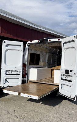 Pullout deck promaster van conversion