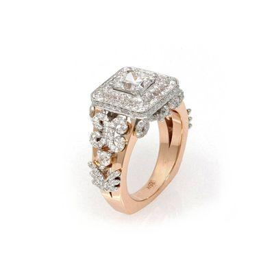 14K Rose Gold and Diamond Ring in stock