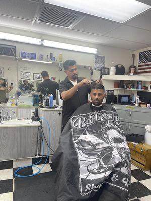 He's gotten his hair cut in this shop since he was a boy!