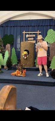 Our Camp Counselor Sam  and firefly puppet skit from this years Camp Firelight Vacation Bible School (Vbs)