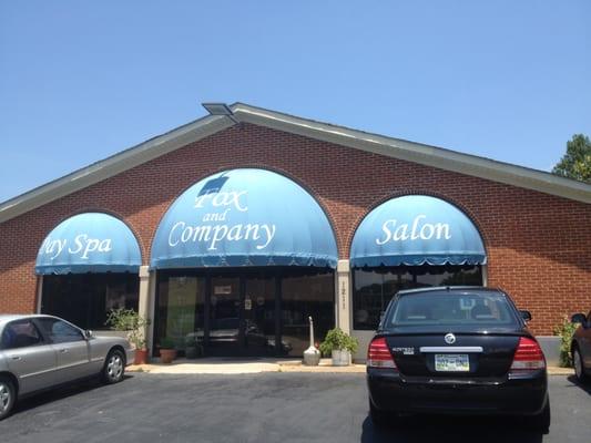 Our distinctive blue awnings make us easy to find.