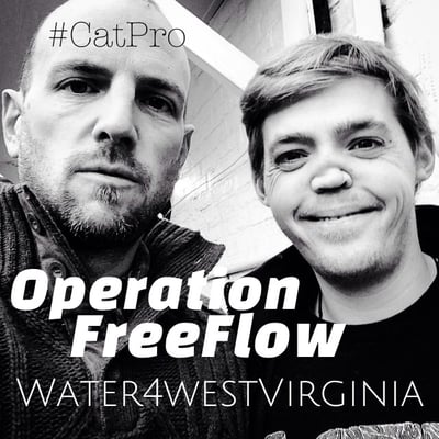 Ian Babcock (R) and Mark Stewart, the guys behind Catalyst Productions & Gallery, are actively involved in WVA Disaster Relief.