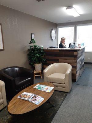 Front desk and waiting area