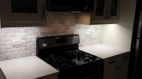 New marble back splash.