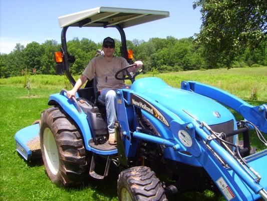 Glenn is taking a break from brush hogging (cutting fields) in Franklin, NY