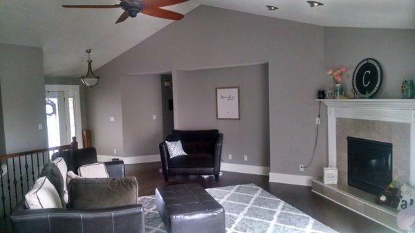 Living room and entry in newer ranch