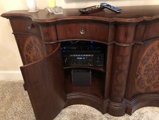 The elegant master Bedroom still needs theater quality surround sound