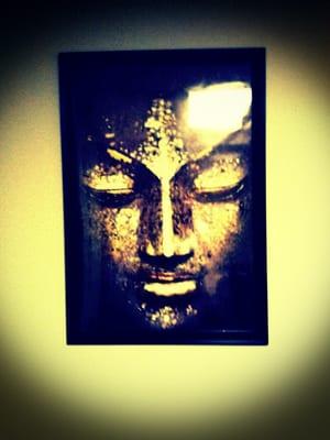 Golden face of the Buddha