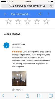 From Google reviews