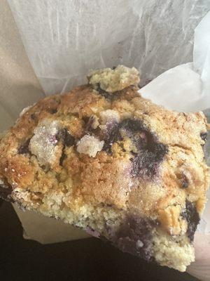 Close up of blueberry muffin