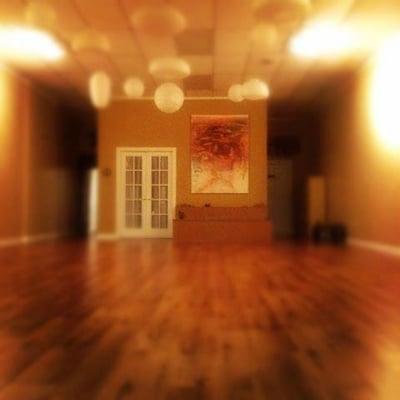 Beautiful practice space at Amsa Yoga