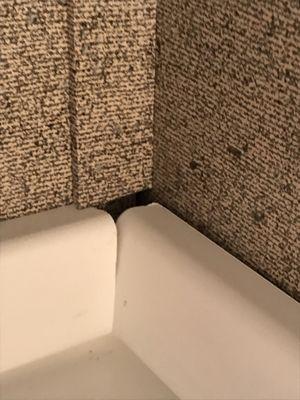 Corner of shower inserts. No cocking and not joined.