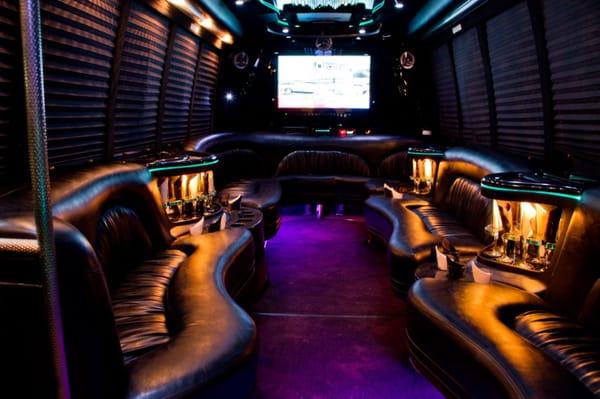 inside the Limo Bus