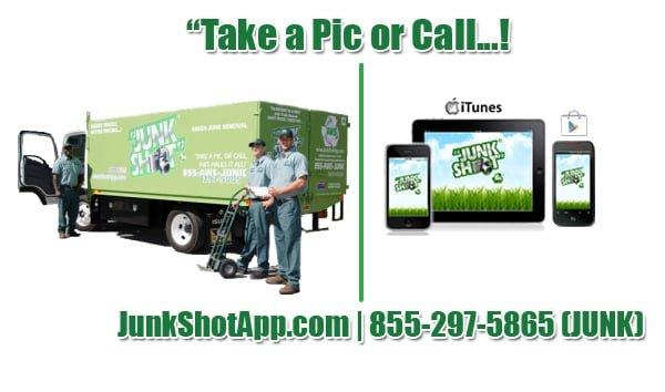 JUNK SHOT! The U.S.A.'s ONLY JUNK REMOVAL App. Take a Quick Pic or Call! 855-297-JUNK