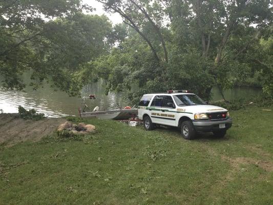 SERV 3 launching BOAT 3 on a water rescue