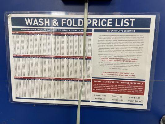 Drop Off Laundry Prices