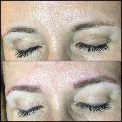 Microblading adds fine hairlike strokes to your brows. It makes them look fuller and give more of an even color