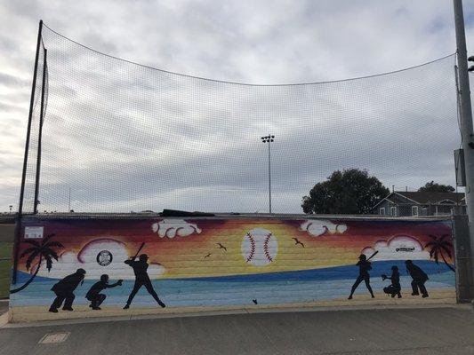 3.3.21 Imperial Beach Girls Softball Mural Entitled "California Dreamin'" Installed 2018 by Artist Allen Wisely