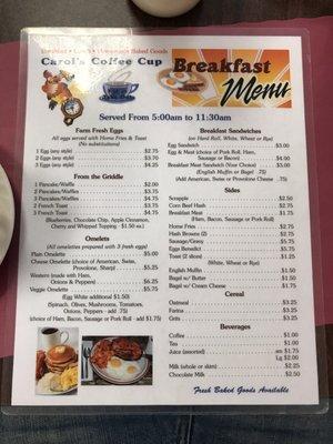 Breakfast Menu