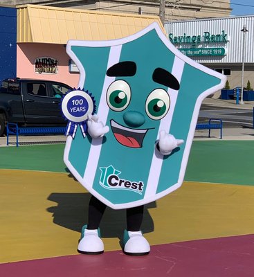 Crest Savings Bank's mascot Cresty