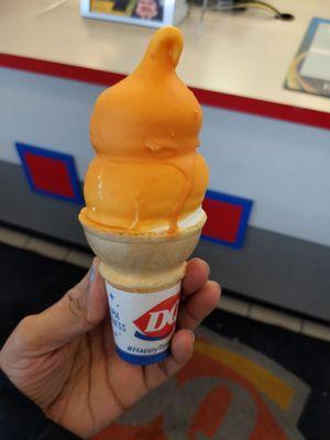 Butterscotch-dipped cone