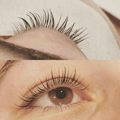 Eyelash lift and tint