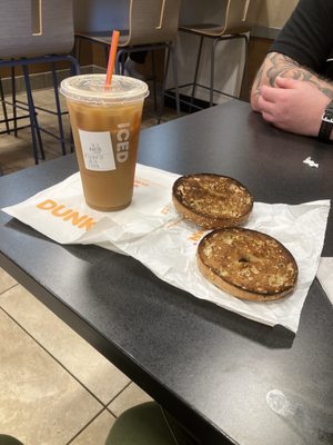 My toasty bagel and coffee