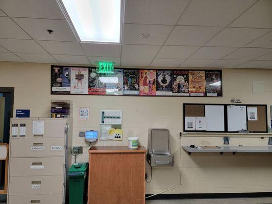 Posters of different theater productions at the Wharton Center..