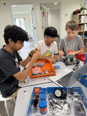 Robotics at play. Kids coding their Robots