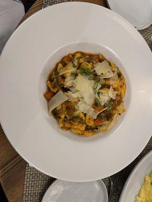 Full portion of the cavatelli with the veal Ragu.