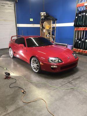 Toyota Supra getting a full paint correction followed by a 5 year ceramic pro ceramic coating in paint wheels and glass.