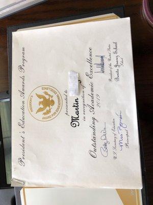 Gold President's education award