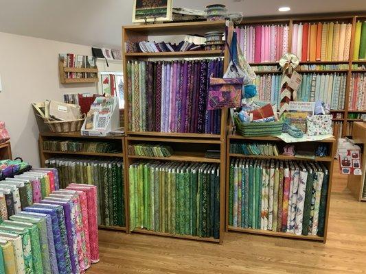 Just a portion of our batiks collections from such leading designers as Jinny Beyer and Hoffman