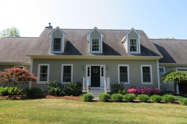 Stark white trim works great to highlight dormers and windows on almost any color scheme.