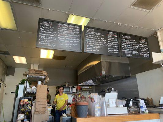 Thai on Demand menu and front counter