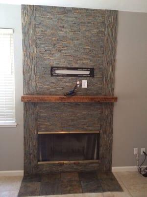 A beautiful fireplace we installed for one of our customers.