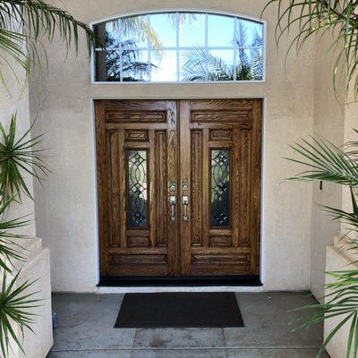 Freshly stained and sealed doors in Valley Center