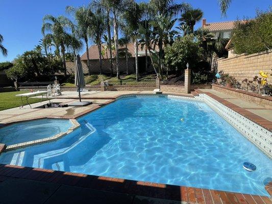 Gorgeous pool cleaned and ready to go.