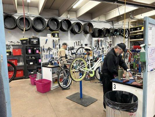 We have a dedicated staff of volunteers refurbishing every bike we give or sell.