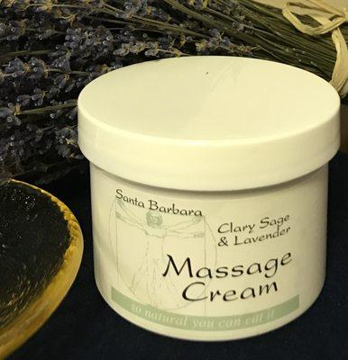 BALANCE MASSAGE uses Santa Barbara Massage Cream. "So natural you can eat it!"