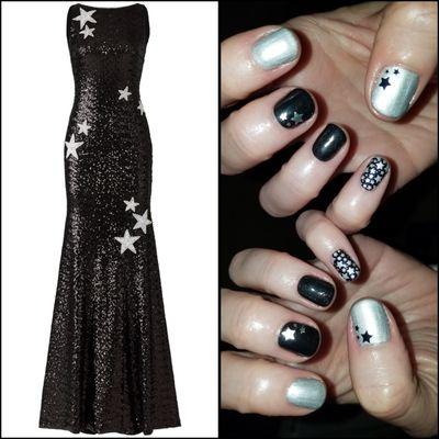 I needed a last minute gel manicure and gave Jillian this photo of my dress and she whipped THIS up!