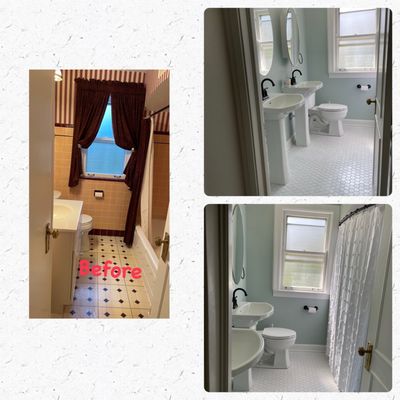 Before and after of bathroom renovations