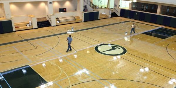 Commercial gymnasium hardwood floor installation:  Mattson Floor Inc. - serving the Kalamazoo, Holland and Grand Rapids area