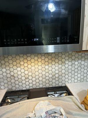 Custom tile backsplash installation